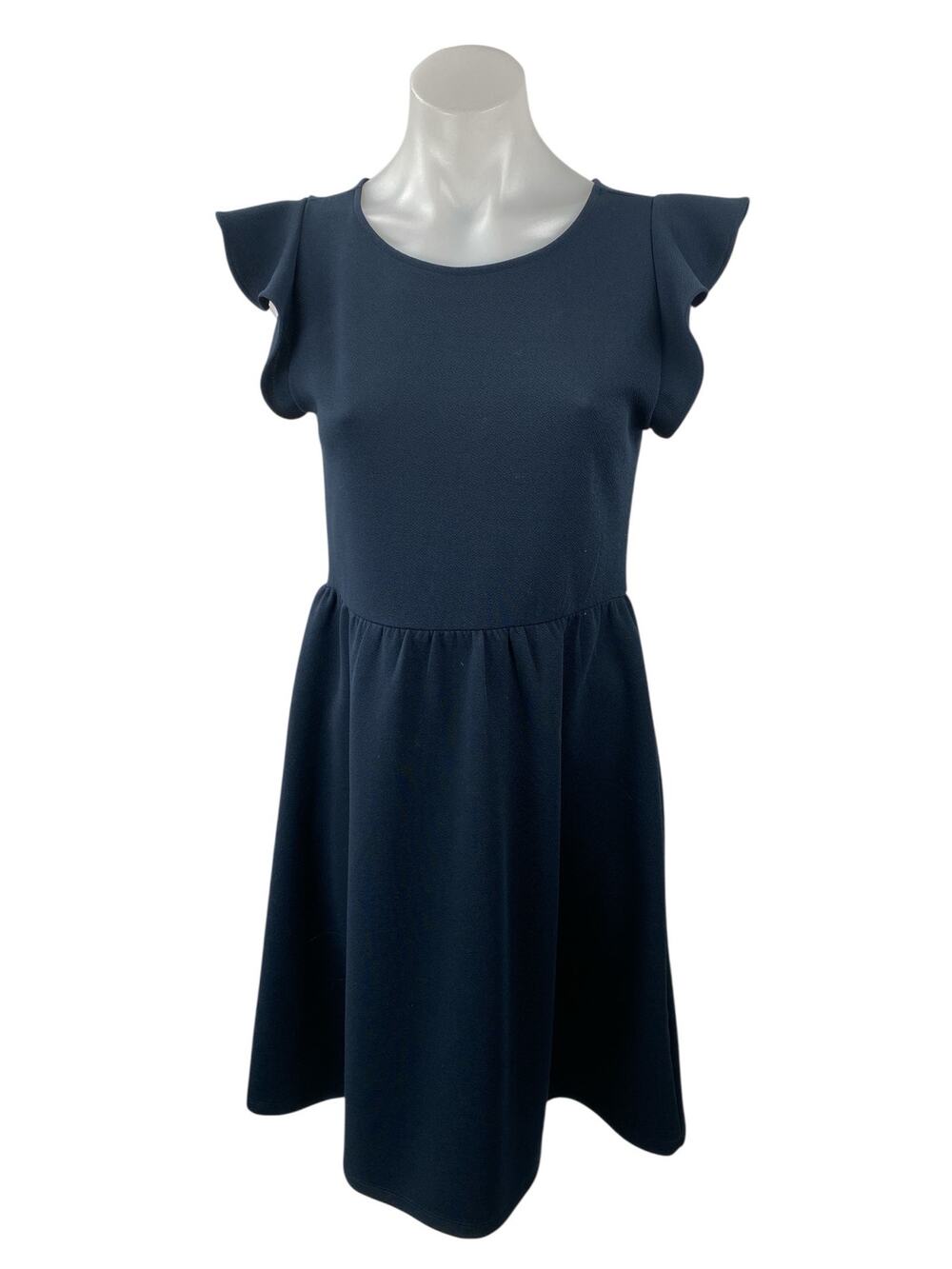 Joe Fresh Women's Blue Ruffled Flutter Sleeve Mini Fit and Flare A-Line Dress XS